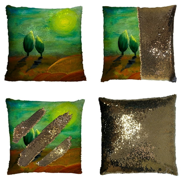 Reversible Modern Satin Sequin Waist Cushion Bolster Cover Pillowcase Slip Decor Reversible Modern Satin Sequin Waist Cushion Bolster Cover Pillowcase Slip Decor
